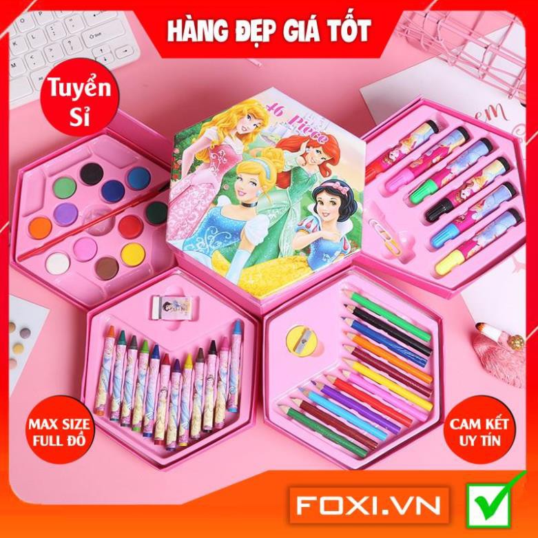 Hộp bút màu 4 tầng 46 chi tiết cho trẻ Foxi-giúp bé tha hồ vui chơi phát triển trí tưởng tượng