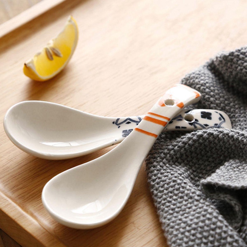 YIYU Bộ Muỗng Nĩa Bằng Sứ Phong Cách Nhật Bản