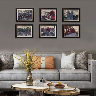 Set 6 Tranh Giấy Dó Về Hà Nội Tranh Khắc Gỗ Thủ Công Bao Gồm Khung - Tranh Giấy Dó Hà Nội