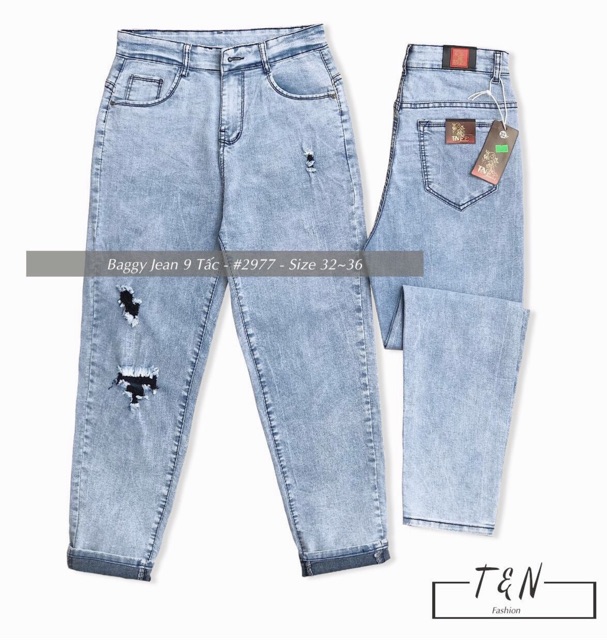 Baggy Jean Rách Xanh Bạc Big Size 55-90kg