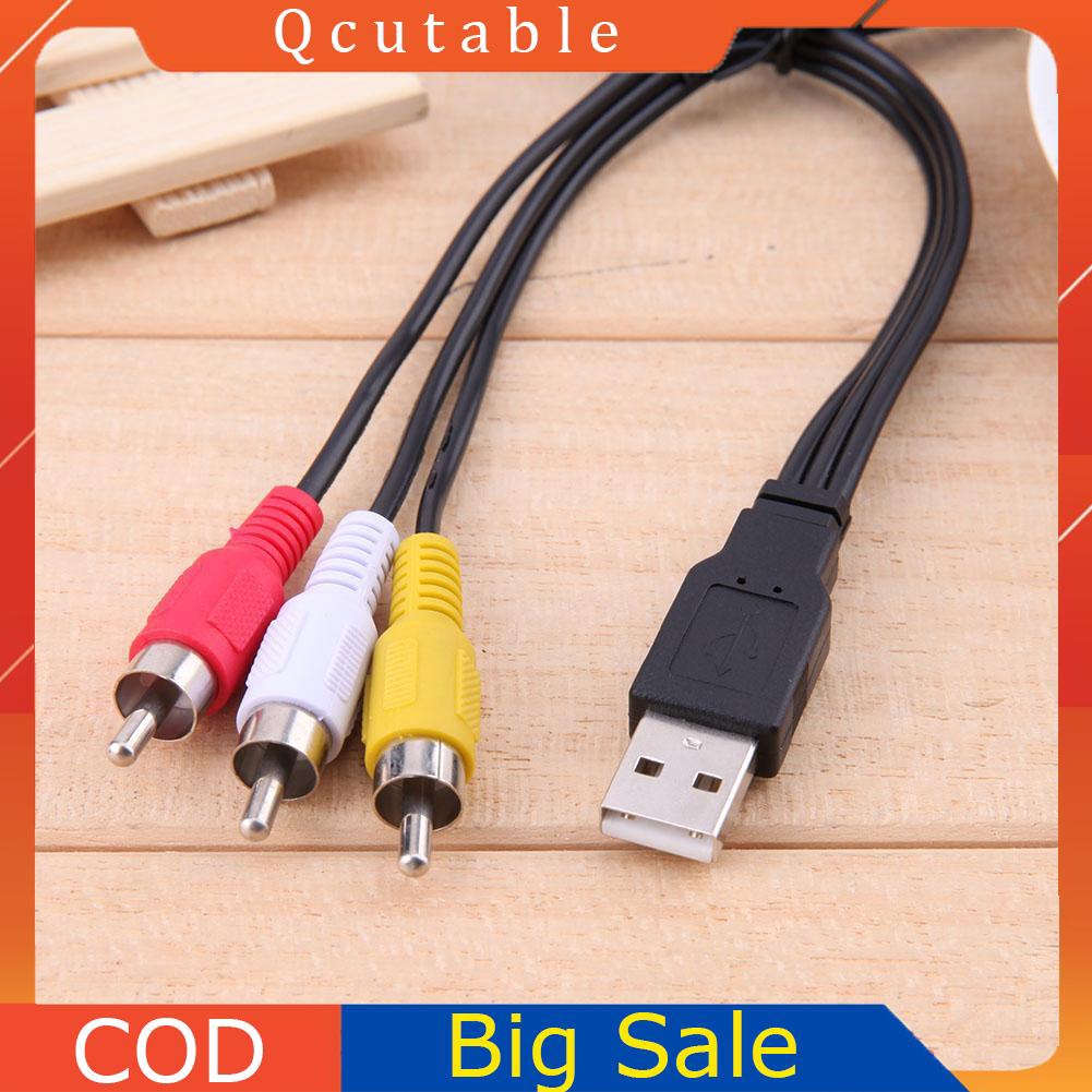 Dây cáp chuyển đổi 3 đầu RCA AV A/V TV sang usb