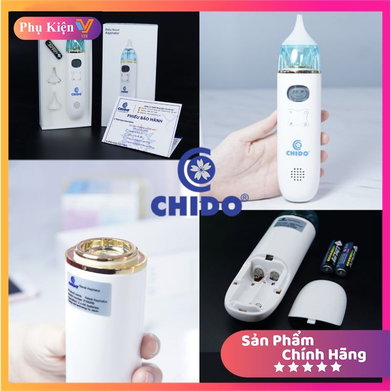 Máy hút mũi cao cấp cho bé CHIDO có nhạc, màn hình LCD - Công nghệ Nhật Bản  - Hàng chính hãng