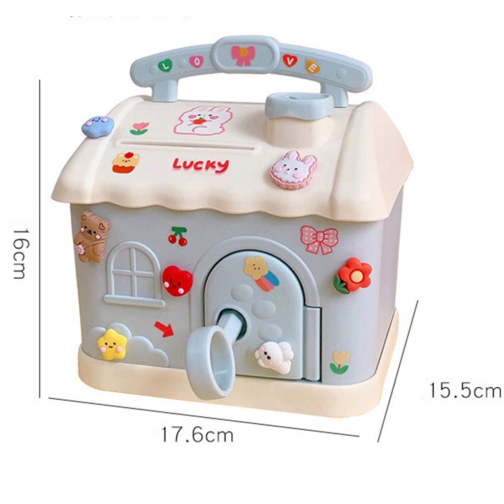 Ống heo tiết kiệm hình ngôi nhà trang trí Charm đẹp, đa năng để bàn dễ thương cỡ lớn giá rẻ