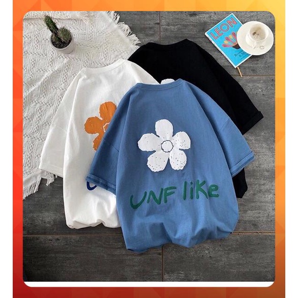 Áo thun tay lỡ form rộng hoa UNF Like - Unisex nam nữ đều mặc được