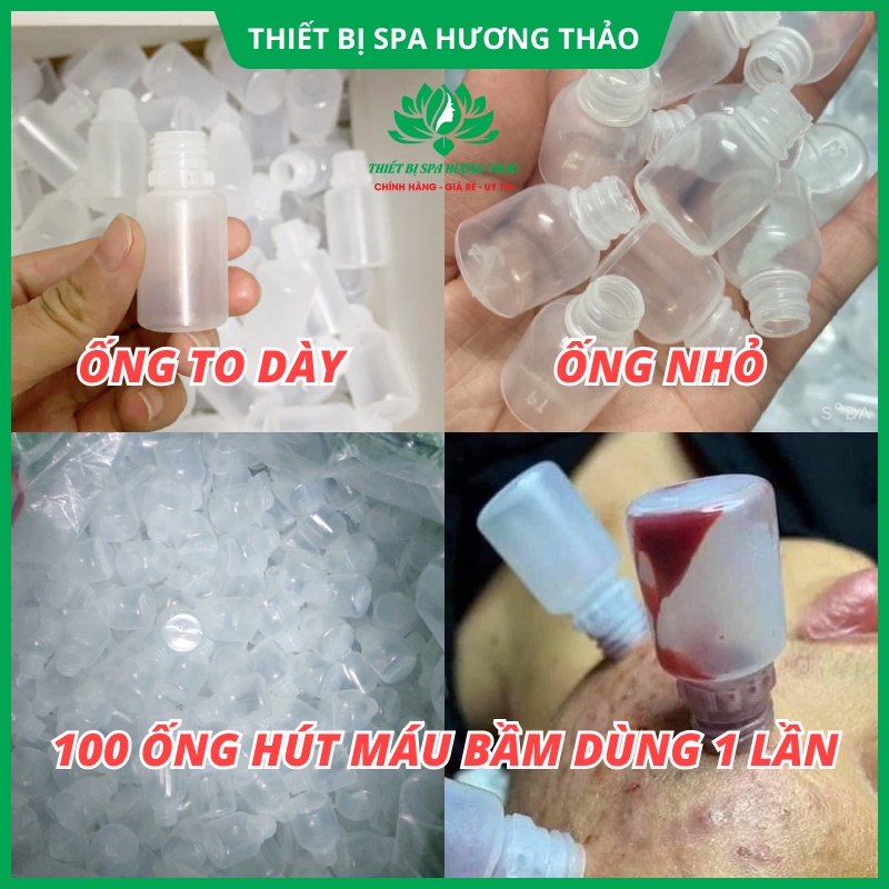 100 Ống nhựa hút mụn viêm, hút máu bầm trong Spa, TMV