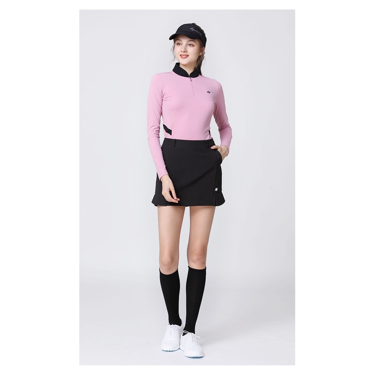Azureway Bộ Áo Thun Đánh GOLF Tay Dài Phối Chân Váy Xếp Ly Ôm Dáng Thoáng Khí Nhanh Khô Phong Cách Thu Đông Mới Cho Nữ Zew
