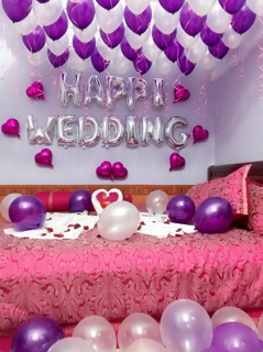 Trang trí phòng cưới tone tím trắng 💜💜💜