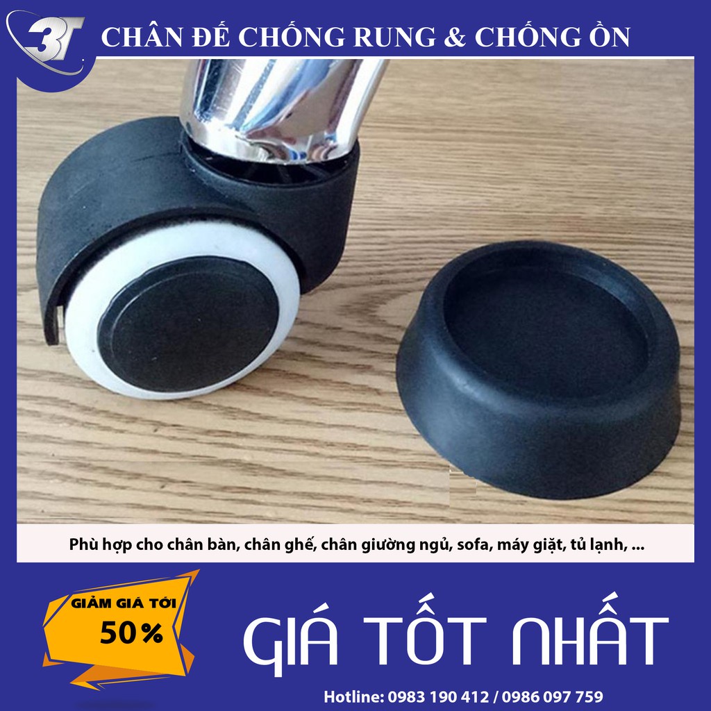 Bộ 4 chân kê chống rung, đêm cao su, chân đế chống rung máy giặt, máy sấy cao cấp thương hiệu 3T