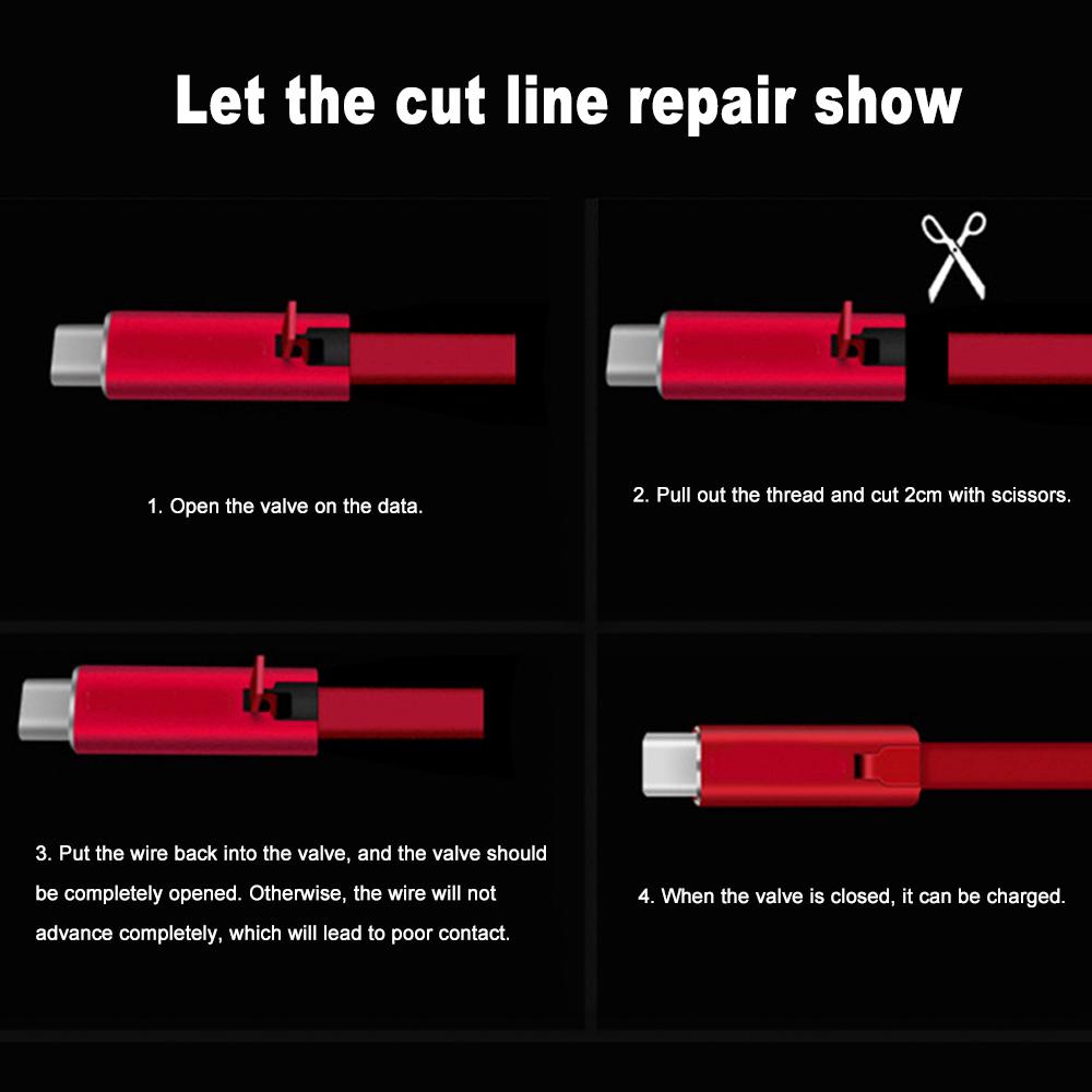 Repairable Fast Charging Data Line Type-C Micro Regenerate USB Cable For iPhone Xiaomi Huawei Reborn Usb Data Cable