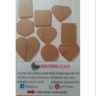 Phôi móc khóa mica 100 phôi có đục lỗ (mica đài loan)