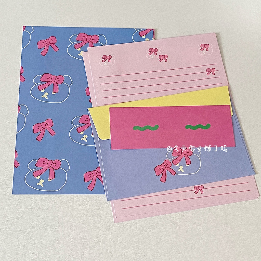 Bộ Nhãn Dán Trang Trí Phong Bì Họa Tiết Gấu Và Chữ Dễ Thương Lãng Mạn