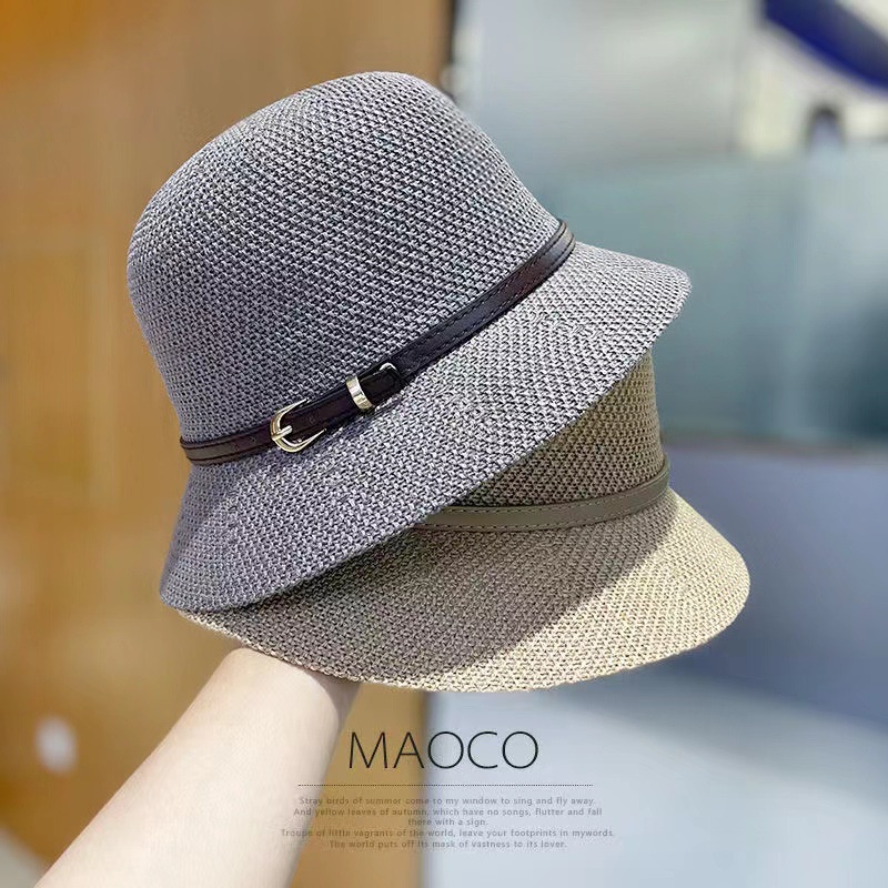 Nón Nữ Chống Nắng Phối Dây Da Style Phương Tây Trang Nhã Form Mềm