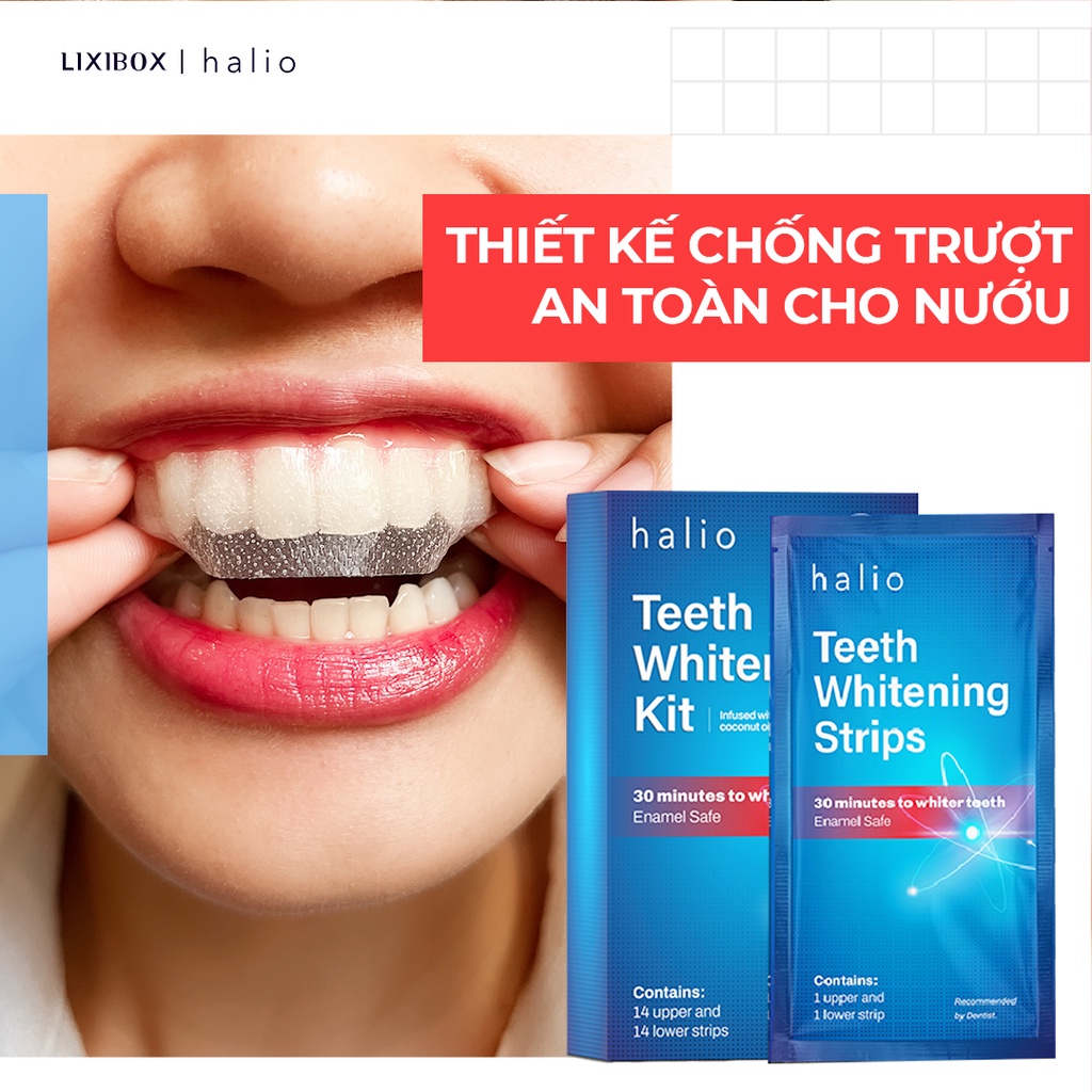 Set 14 Miếng Dán Trắng Răng Không Ê Buốt Halio Teeth Whitening Kit