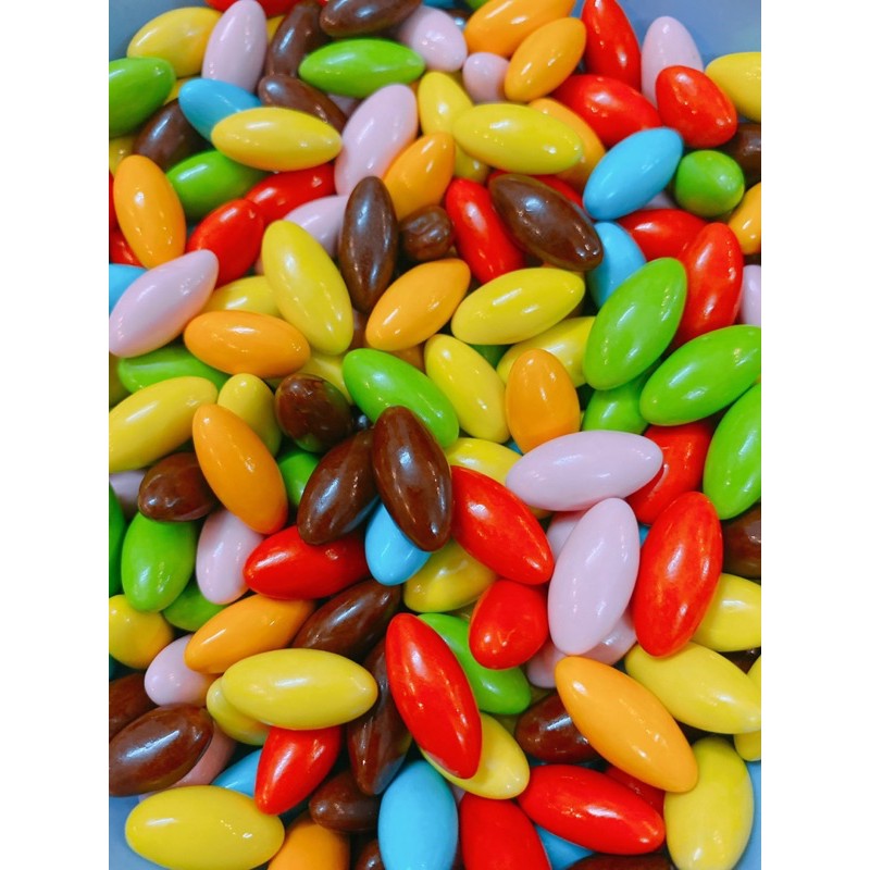 Kẹo nhộng tuổi thơ nhiều màu nhân socola hũ pet 500g
