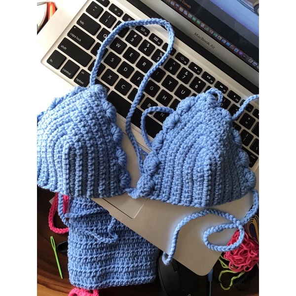 Bunny bikini top  - áo len móc handmade mùa hè🌴