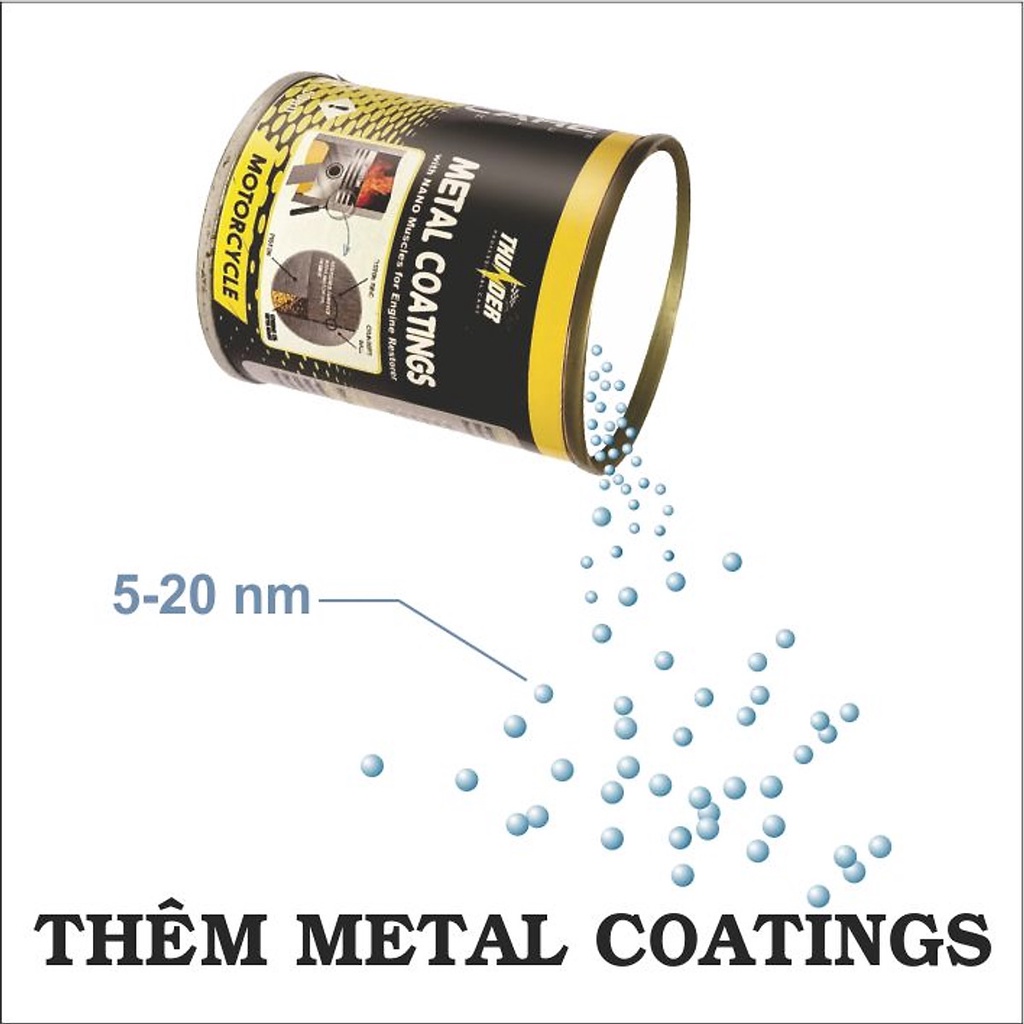 Phụ Gia Phục Hồi Động Cơ Thunder Metal Coating 50ml - cải thiện hiệu suất vận hành, tiết kiệm nhiêu liệu, chạy êm ái