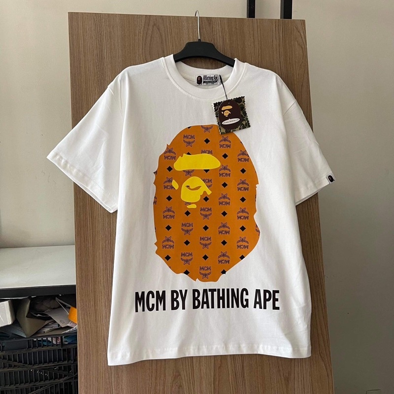 Áo Thun Bape chất Liệu Vải Cotton Có Thêu Hoạ Tiết Cổ Điển Tay Ngắn
