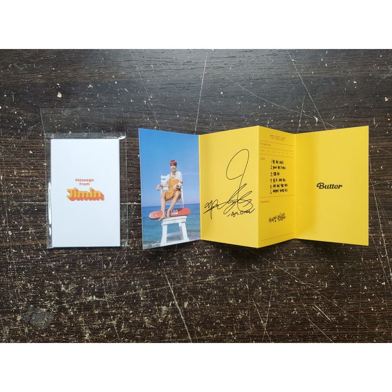 Photocard chữ ký thông tin thành viên BTS Butter