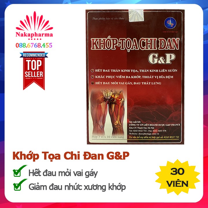 Khớp Tọa Chi Đan G&P – Giảm thoái hóa đốt sống cổ, cột sống, đau nhức xương khớp, tê bì chân tay, hết đau mỏi vai gáy GP