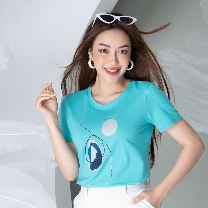 Áo phông in hình hai màu chất liệu Cotton Compact LOZA PT302026