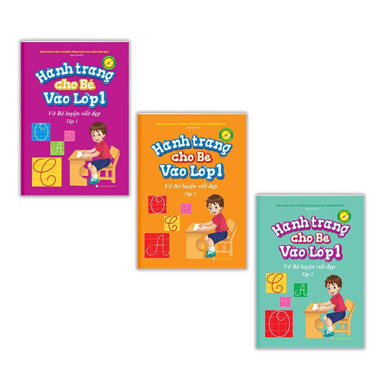 Sách - Combo 3 cuốn Hành trang cho bé vào lớp 1 - Vở bé luyện viết đẹp tập 1 + tập 2 + tập 3
