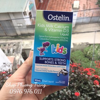 Canxi và Vitamin D3 dạng nước Ostelin Kids Milk Calcium & Vitamin D3 Liquid 90ml của Úc