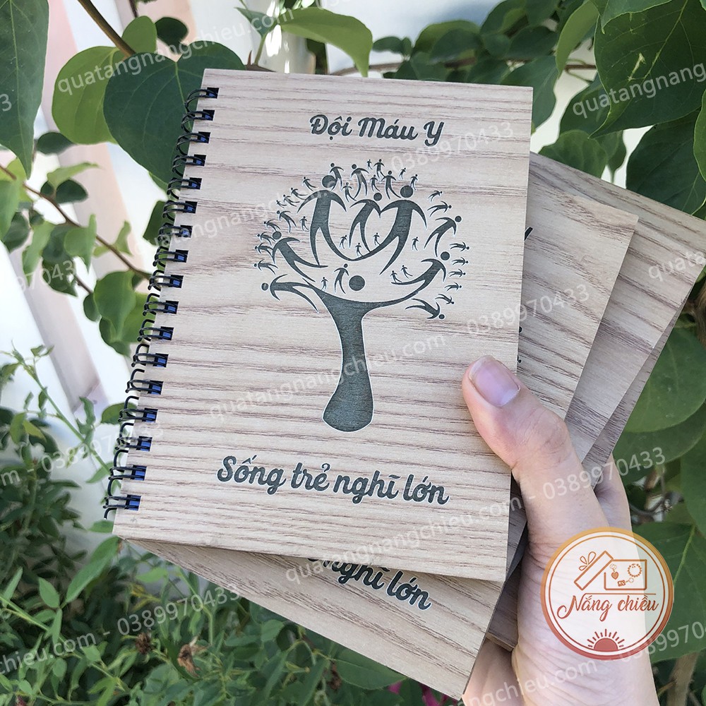 Sổ ghi chép dành cho đội, nhóm, lớp Sống trẻ nghĩ lớn - Khắc hình logo theo yêu cầu - Sổ 100 trang dày dặn