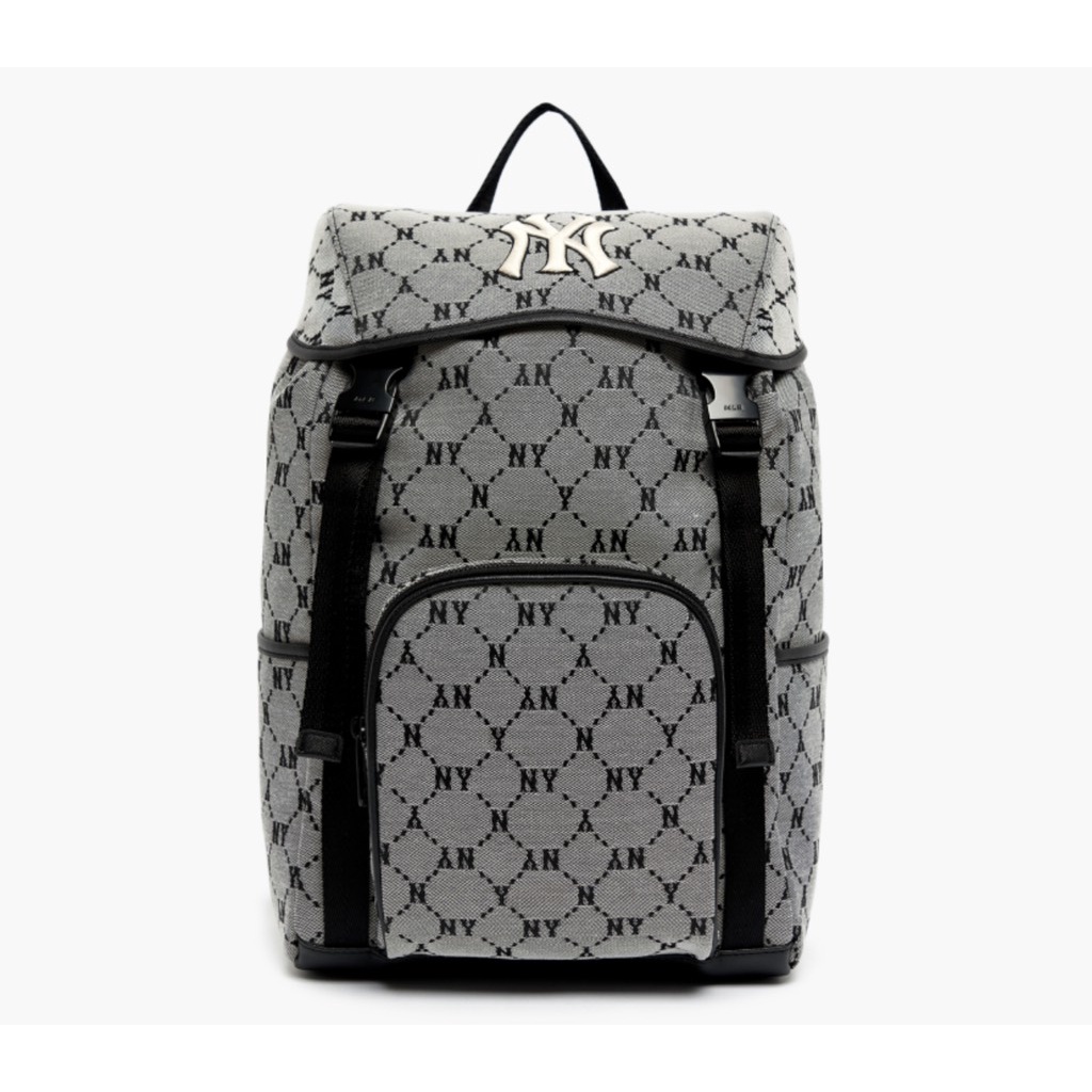 Balo MLB mono jacquard ghi xám Ny