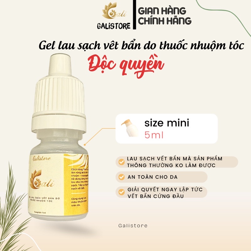 Gel lau chùi làm sạch vết bẩn do màu nhuộm tóc, dung dịch tẩy thuốc nhuộm tóc dính vào da đầu, cơ thể an toàn Galistore