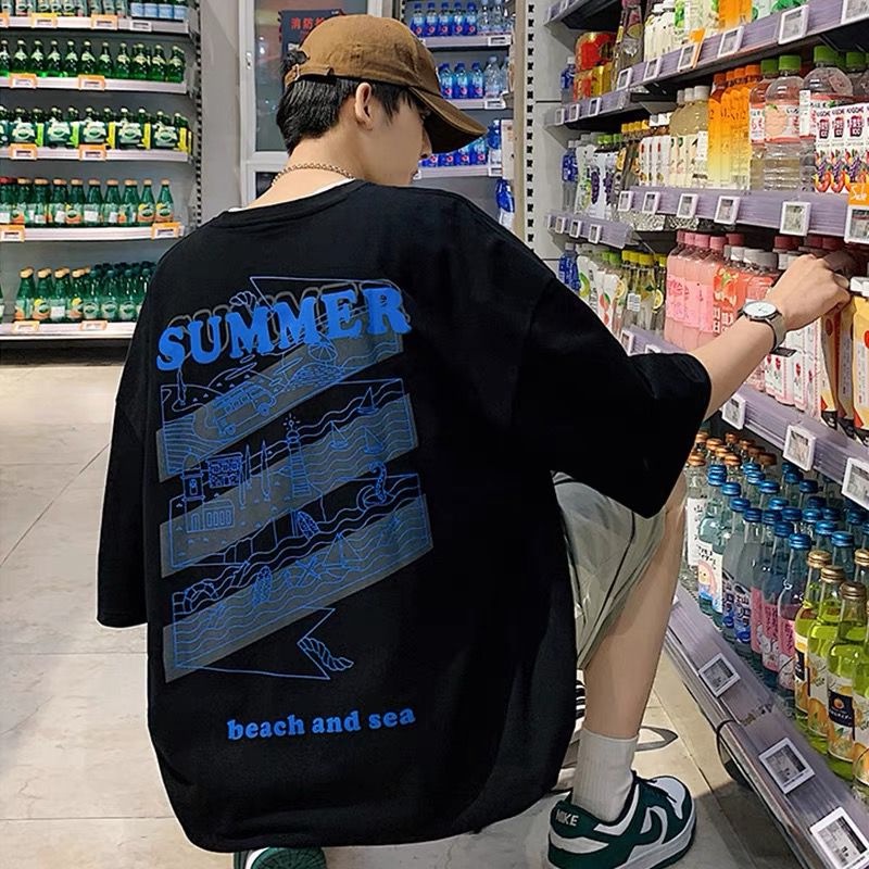 Áo Thun Tay Ngắn Dáng Rộng In Chữ M-8XL Thời Trang Mùa Hè Cho Nam