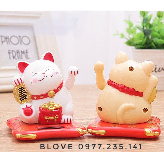 Mèo Thần Tài Vẫy Tay May Mắn, Hạnh Phúc, Tài Lộc,  Mèo Thần Tài, Mèo Vẫy Tay chạy bằng năng lượng mặt trời