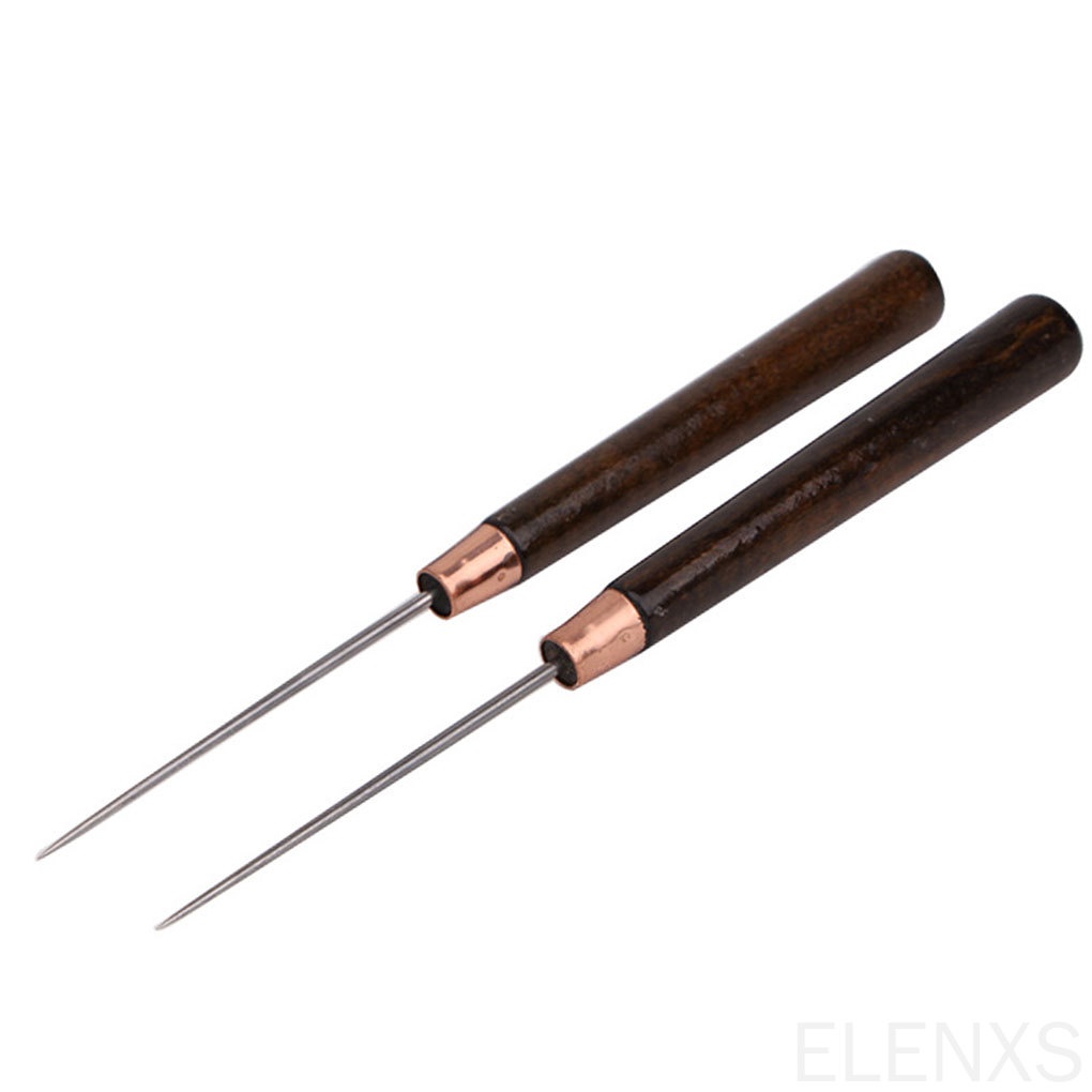 Set 2 dụng cụ may vá đồ da chuyên nghiệp tay cầm bằng gỗ