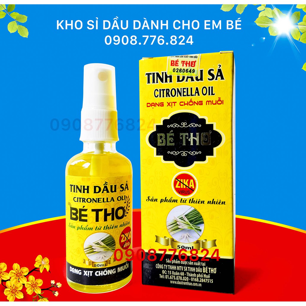 Tinh dầu sả dạng xịt Bé thơ Citronella Oil 50 ml