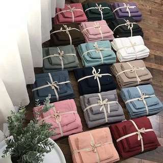 Bộ chăn ga đũi trơn một màu emmidecor