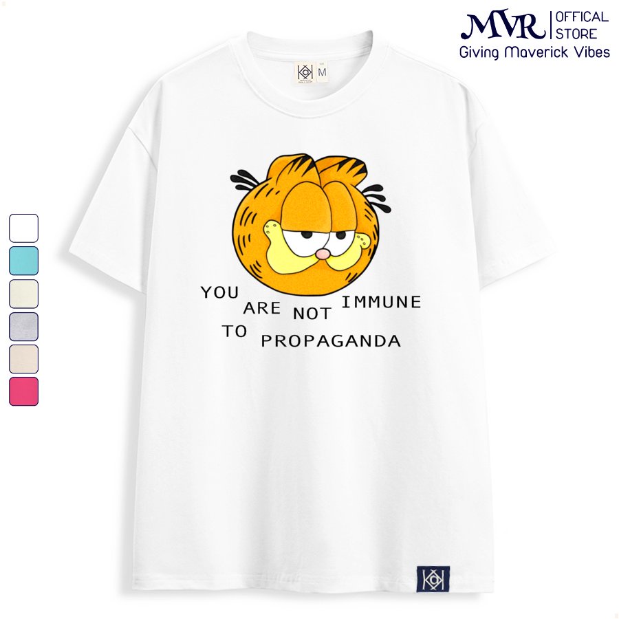 Áo thun nữ nam Cotton Thoáng mát con mèo màu cam cực dễ thương MVR KK3831