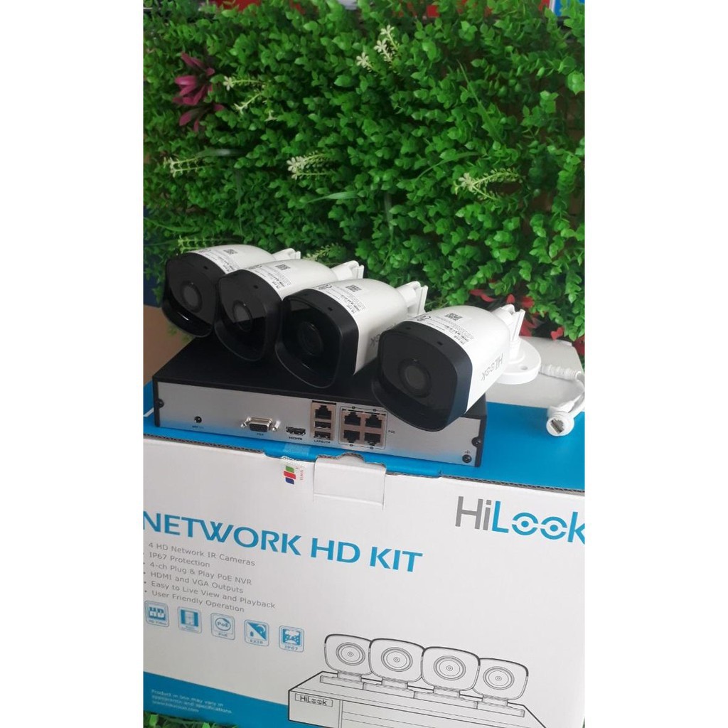 Camera Wifi -Bộ Kit Hilook IK-4042BH-MH/P 4 Camera IP 2.0Mpx-30fps/s-Chống ngược sáng,ghi hình chuẩn nén H265+[BH 5 NĂM]