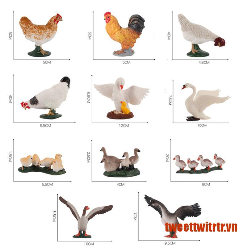 TRTR Farm Simulation Chicken Duck Goose animal model Bonsai figurine home decora