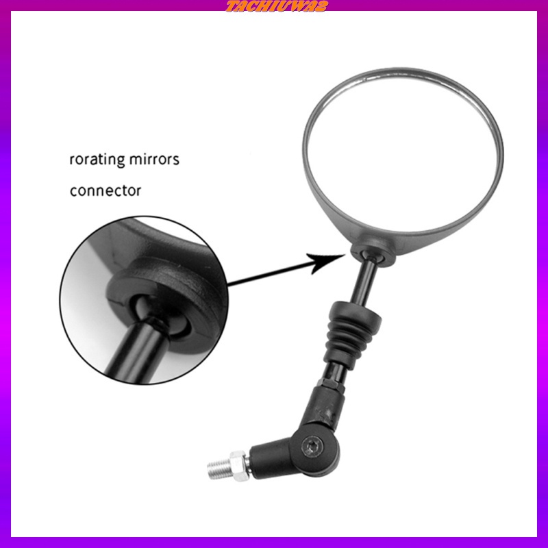 1 Cặp Gương Chiếu Hậu Tròn Màu Đen Gấp Được 8mm / 10mm Thông Dụng Cho Xe Máy Tachiuwa2