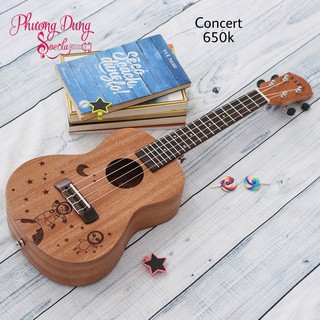 Đàn Ukulele Gỗ chính hãng Yael size Concert - BABY TRĂNG SAO