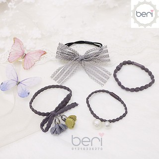 Combo 4 cột tóc Hàn Quốc BERI (xám) - CT028