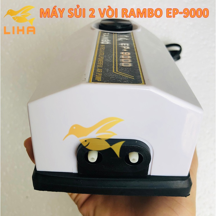 Máy Sủi Oxy 2 Vòi Atman Rambo EP9000 (5.6W-2x4.5Lít/Phút) - Sủi Oxi Siêu Êm