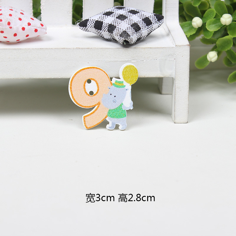 HANDMADE 50 Nút Gỗ Hình Động Vật Nhiều Màu Sắc