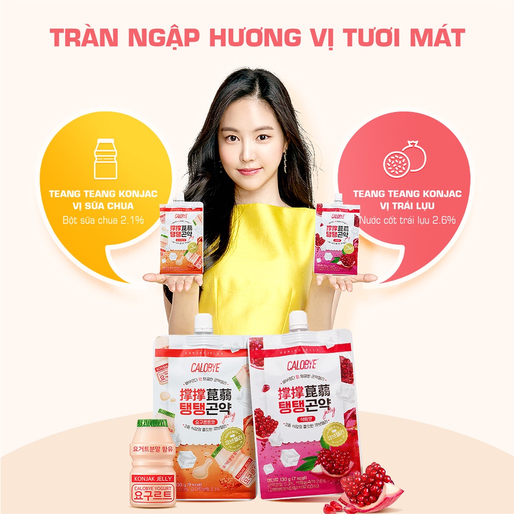 Thạch Konjac Calobye, Siêu Ít Calo, Hỗ Trợ Giảm Cân (Hộp 10 Gói x 130g)