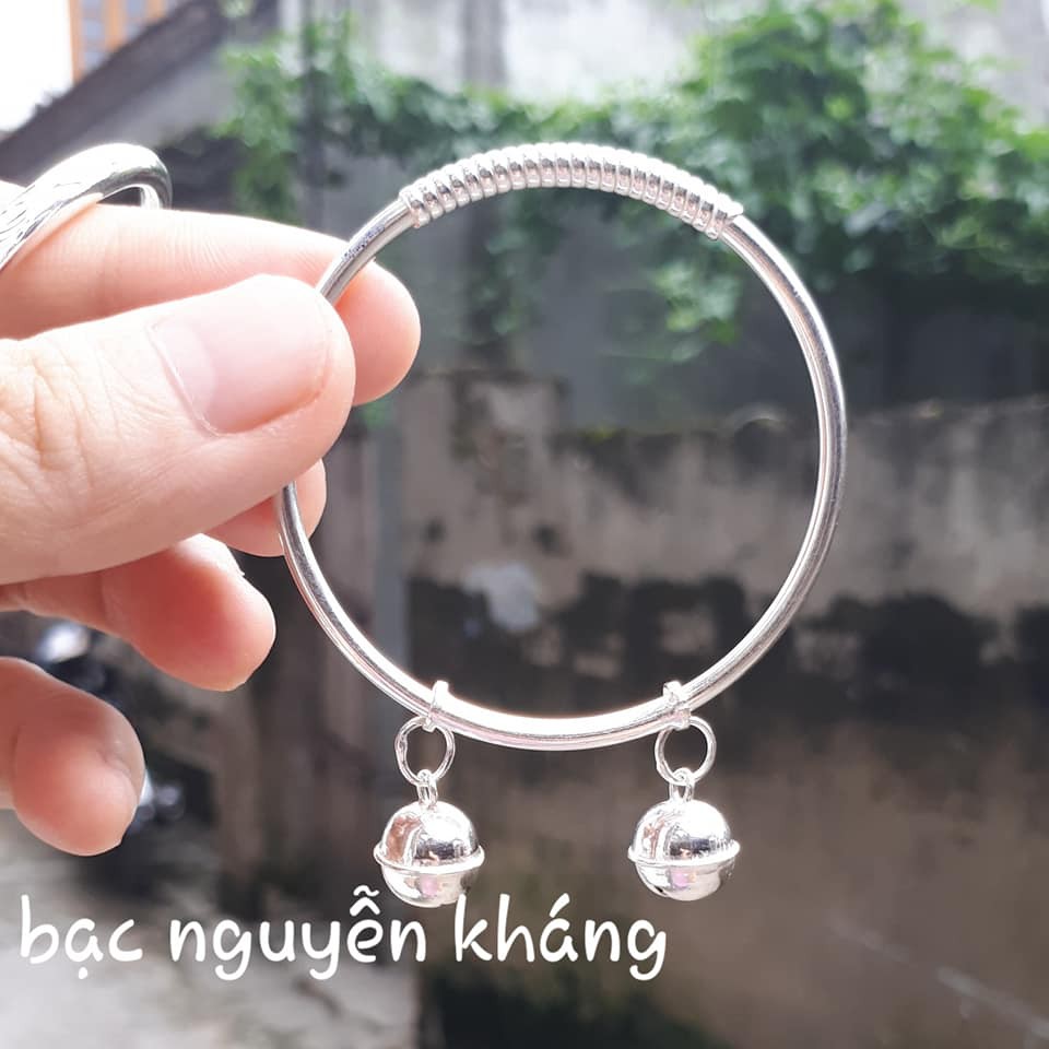 LẮC TAY BẠC TA CHO BÉ CÓ HAI QUẢ CHUÔNG KÊU