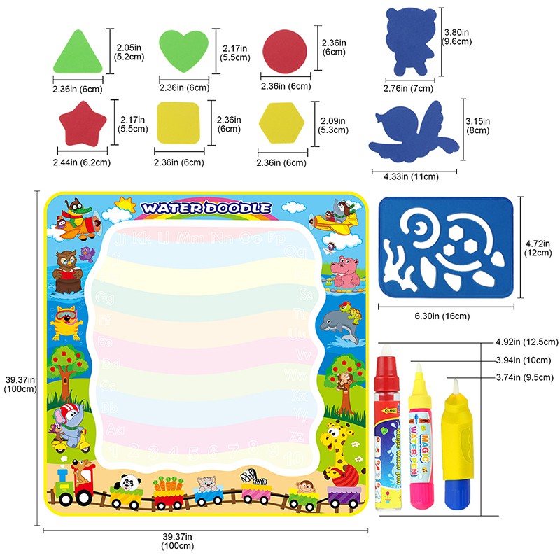 Thảm trò chơi tô màu đa năng dành cho trẻ em kích thước 100x100cm