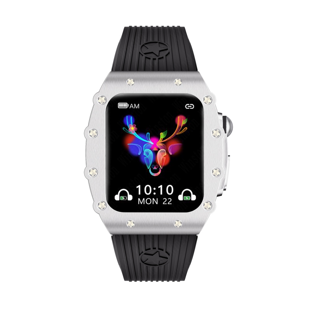 Ốp Bảo Vệ Bằng Thép Không Gỉ Sợi Carbon Sang Trọng Cho Apple Watch 8 7 6 5 4 SE 44mm 45mm