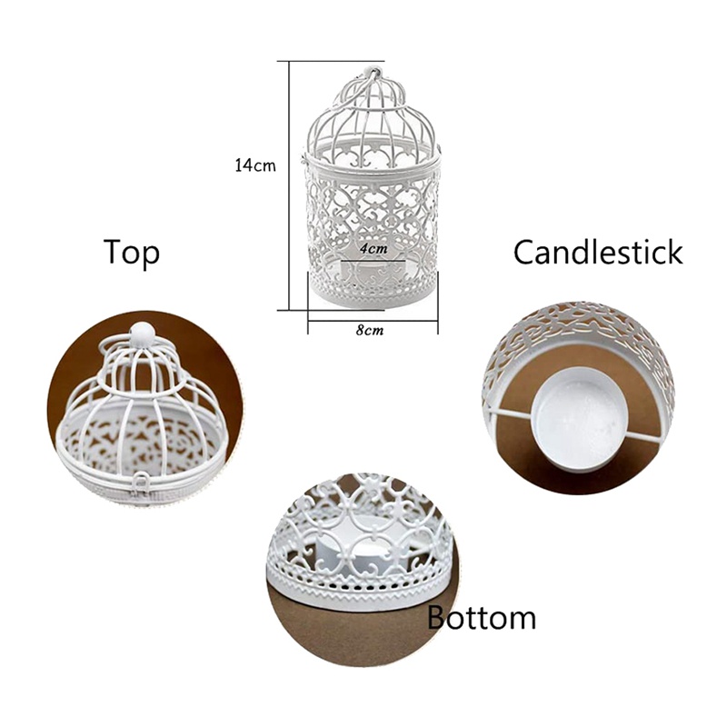 Set 6 Lồng Đèn Treo Bằng Kim Loại Phong Cách Vintage Trang Trí Tiệc Cưới