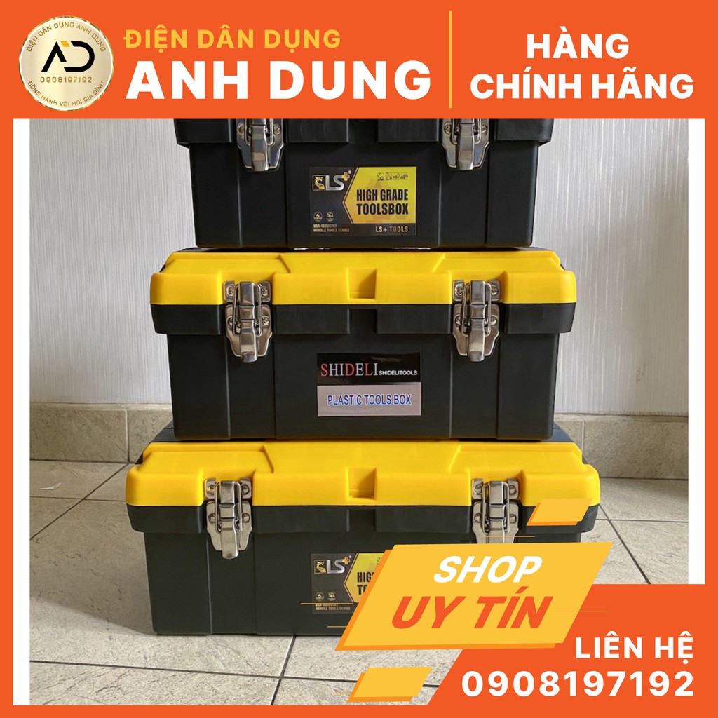 Thùng đồ nghề Đài Loan nhựa dày khoá kim loại (3 cỡ Lớn / Trung / Nhỏ)