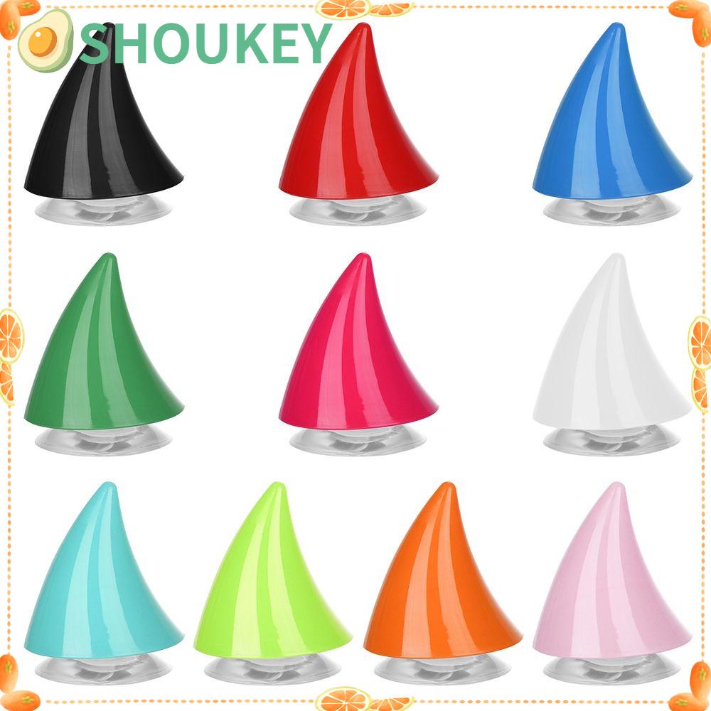 Phụ kiện trang trí mũ bảo hiểm bằng nhựa giác hút silicon có keo hai mặt hình sừng màu tùy chọn