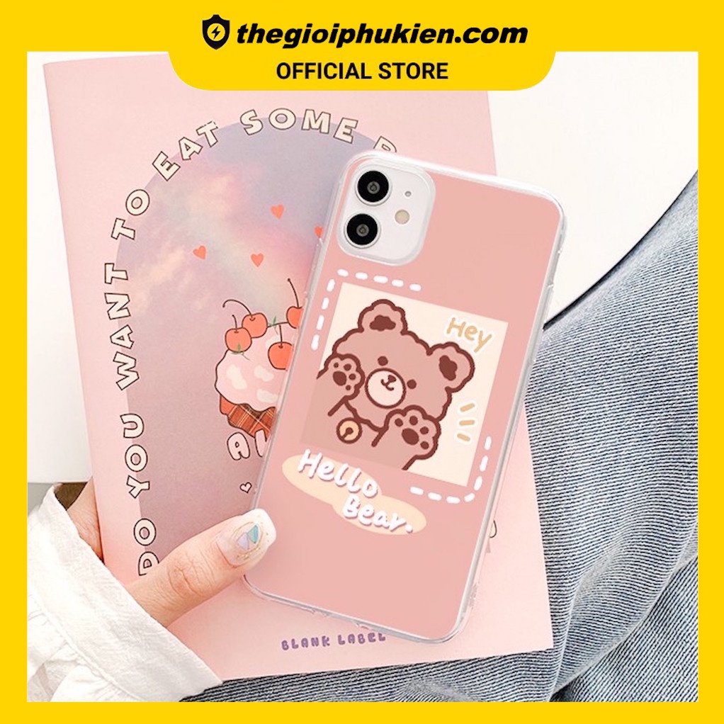 Ốp lưng iphone silicon dẻo trong suốt Hey Bear dành cho ip 6 đến 14promax - t91